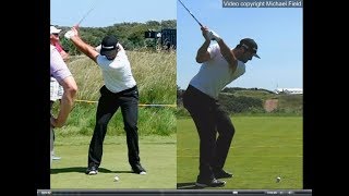 Jon Rahm golf swing  Long Iron faceon amp downtheline July 2017 [upl. by Cheyney]