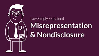 Misrepresentation and Nondisclosure  Contracts  Defenses amp Excuses [upl. by Ahsirat]