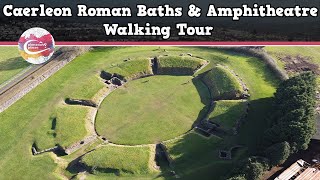 CAERLEON ROMAN BATHS amp AMPHITHEATRE WALES  Walking Tour  Pinned on Places [upl. by Friedland]