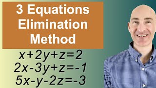 Solving Systems of 3 Equations Elimination [upl. by Hartmunn928]